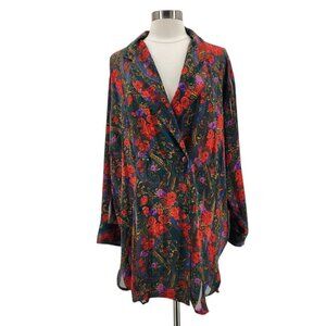 Vintage Victoria's Secret Gold Label Floral Multicolor Button Sleep Shirt Medium